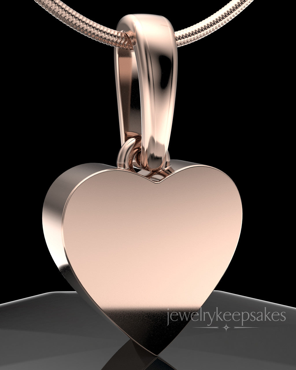 Rose Gold Plated Wholesome Heart Permanently Sealed Waterproof Keepsake Jewelry