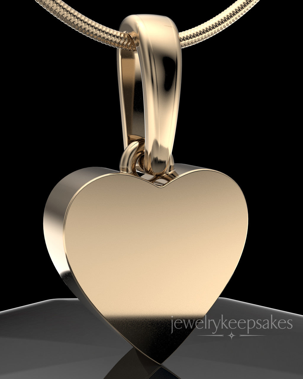 Solid 14K Gold Wholesome Heart Permanently Sealed Waterproof Keepsake Jewelry