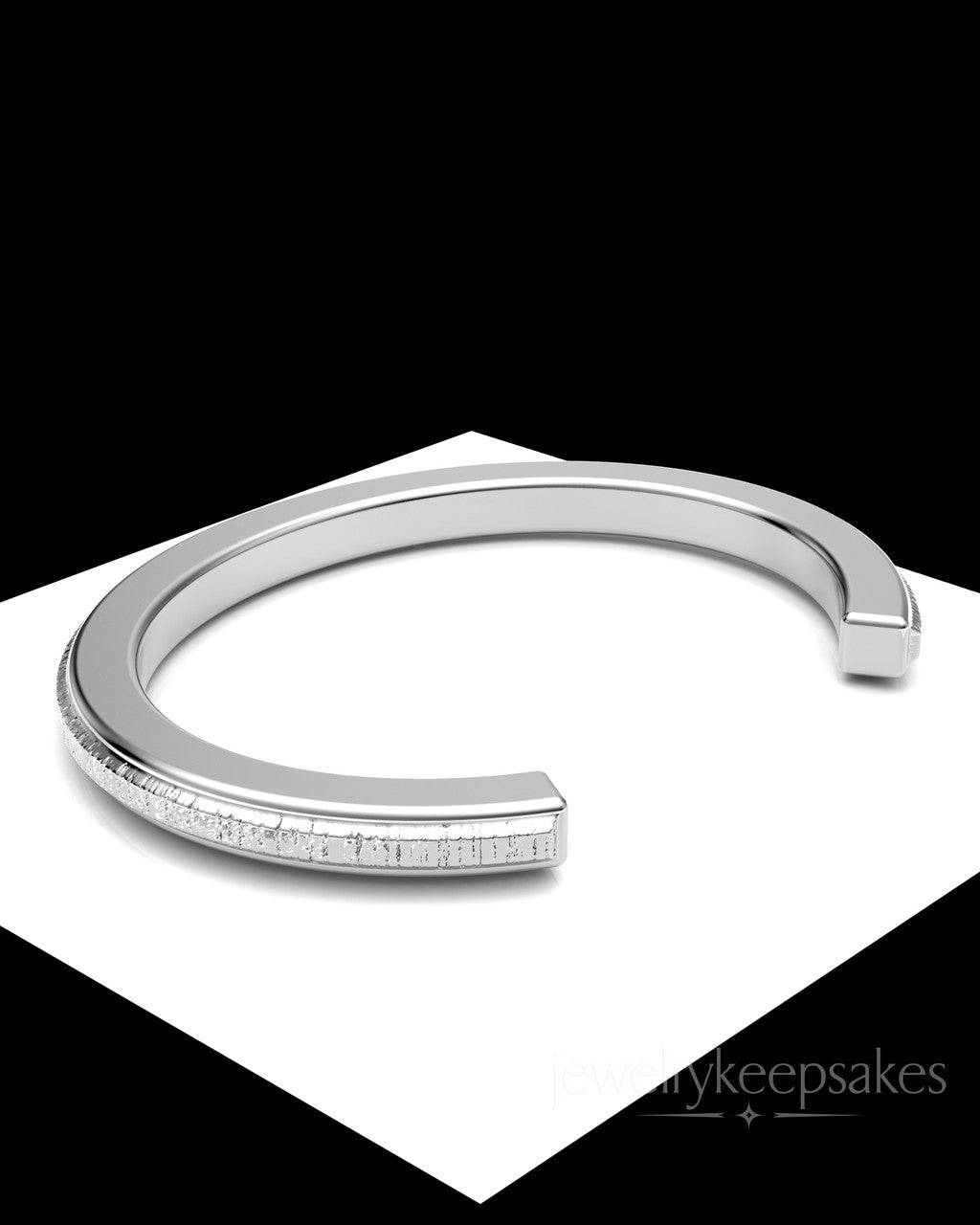 Sterling Silver Textured Cuff Permanently Sealed Waterproof Cremation Bracelet