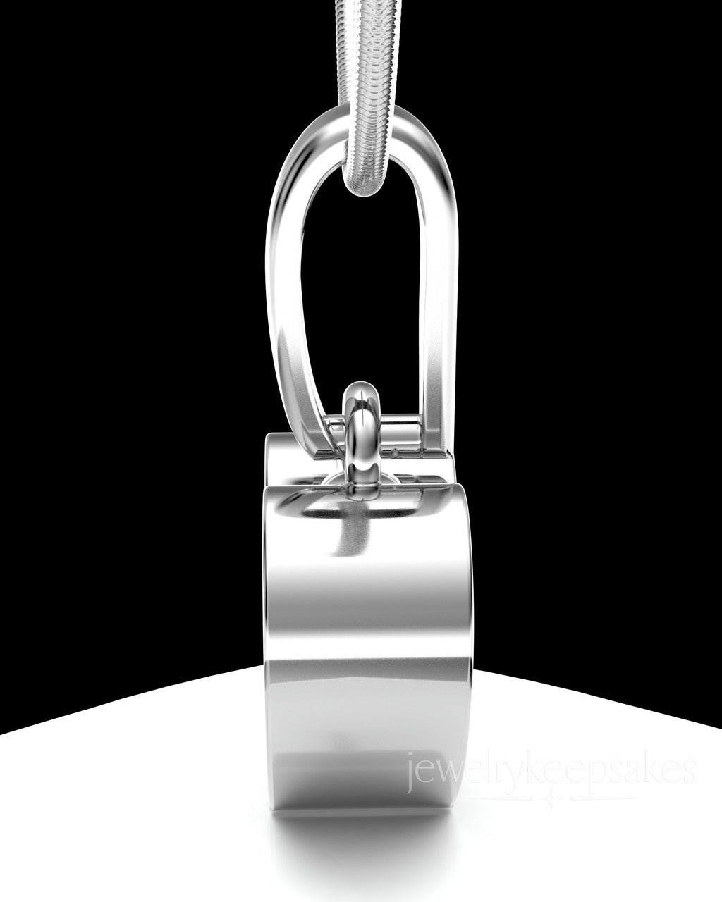 Solid 14K White Gold Gentle Heart Permanently Sealed Waterproof Pendant