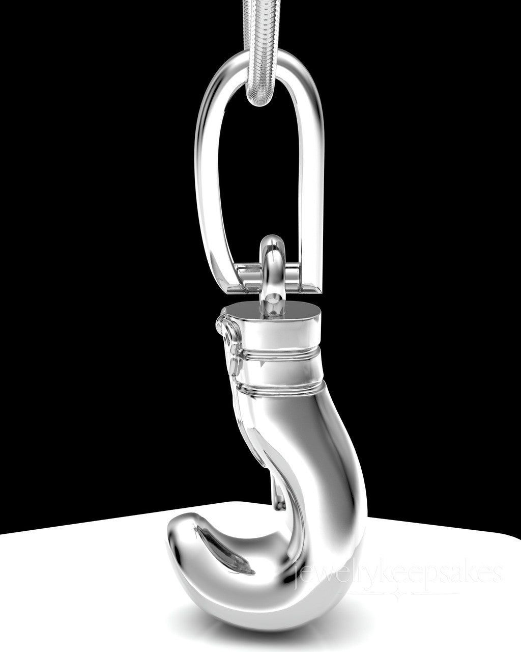 Solid 14k White Gold Boxing Glove Permanently Sealed Waterproof Cremation Pendant
