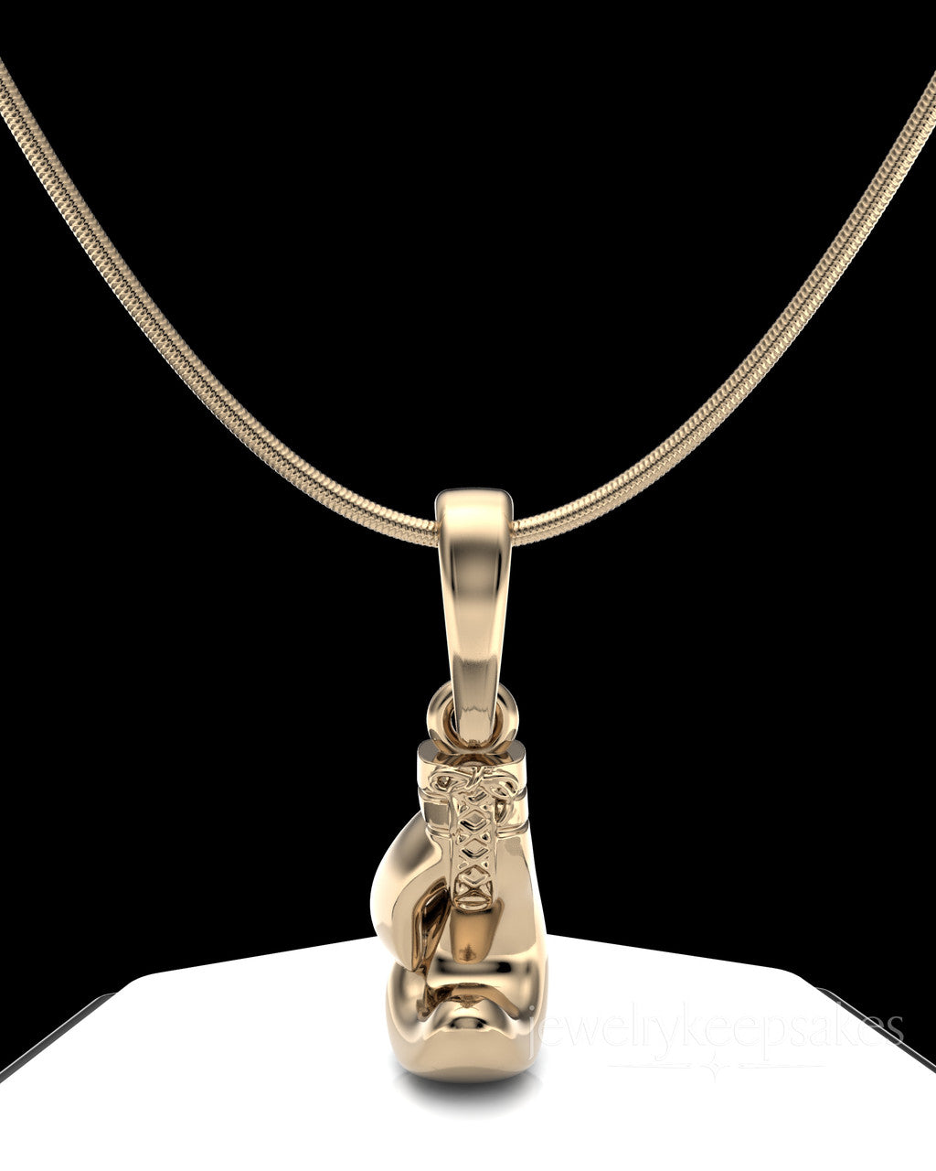 Solid 14K Gold Boxing Glove Permanently Sealed Waterproof Cremation Pendant