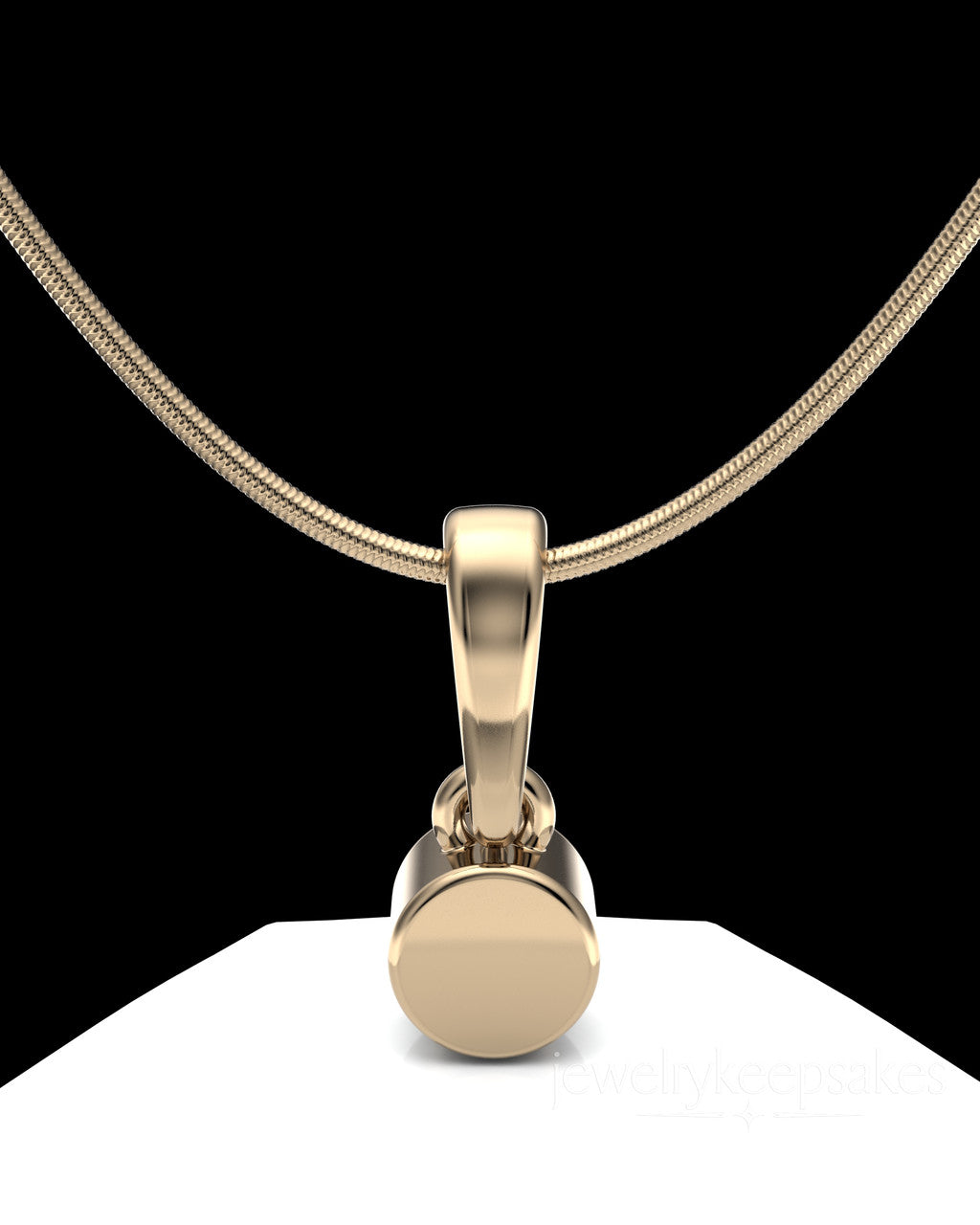 Solid 14K Gold Small Round Permanently Sealed Waterproof Cremation Pendant