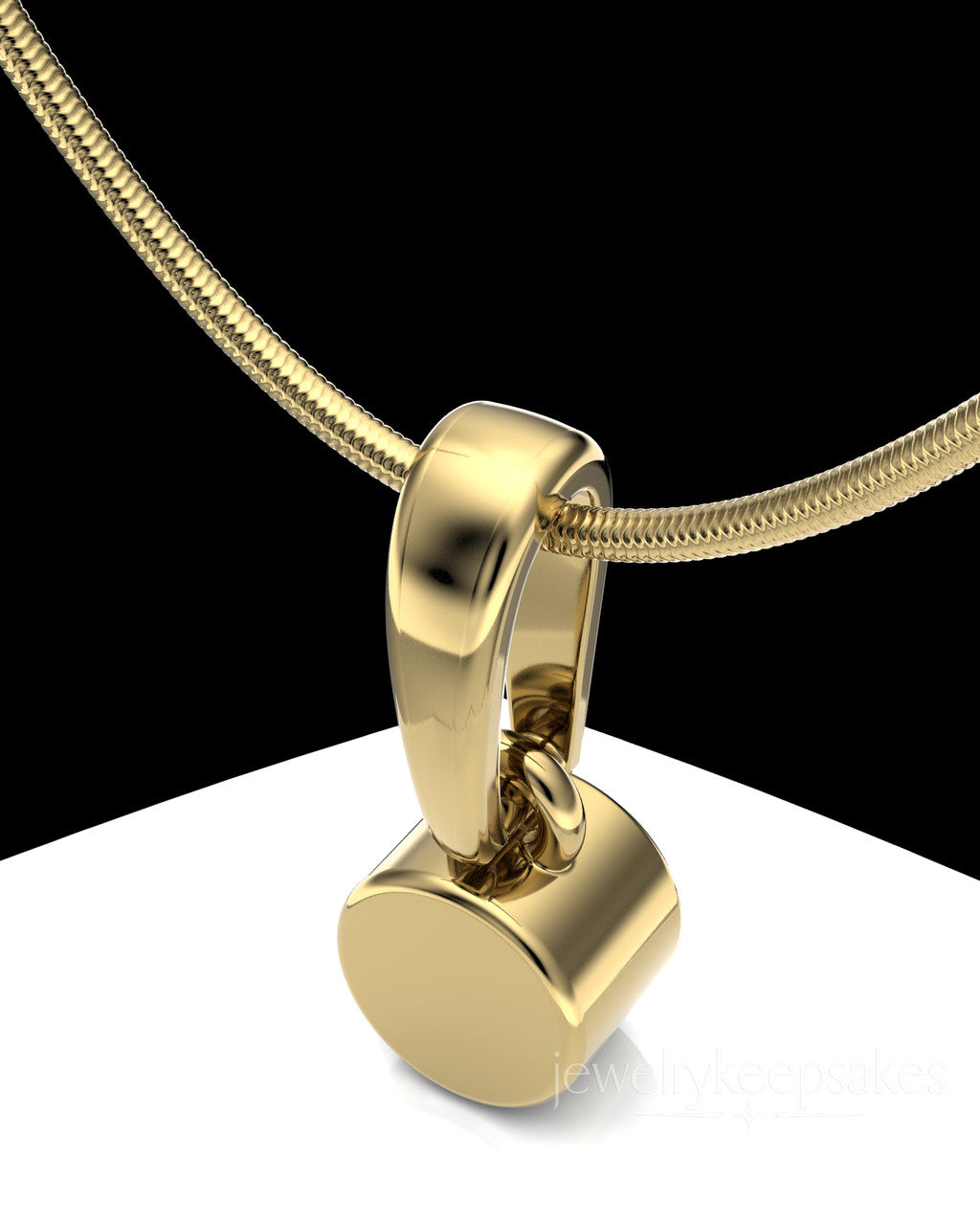 Gold Plated Small Round Permanently Sealed Waterproof Cremation Pendant