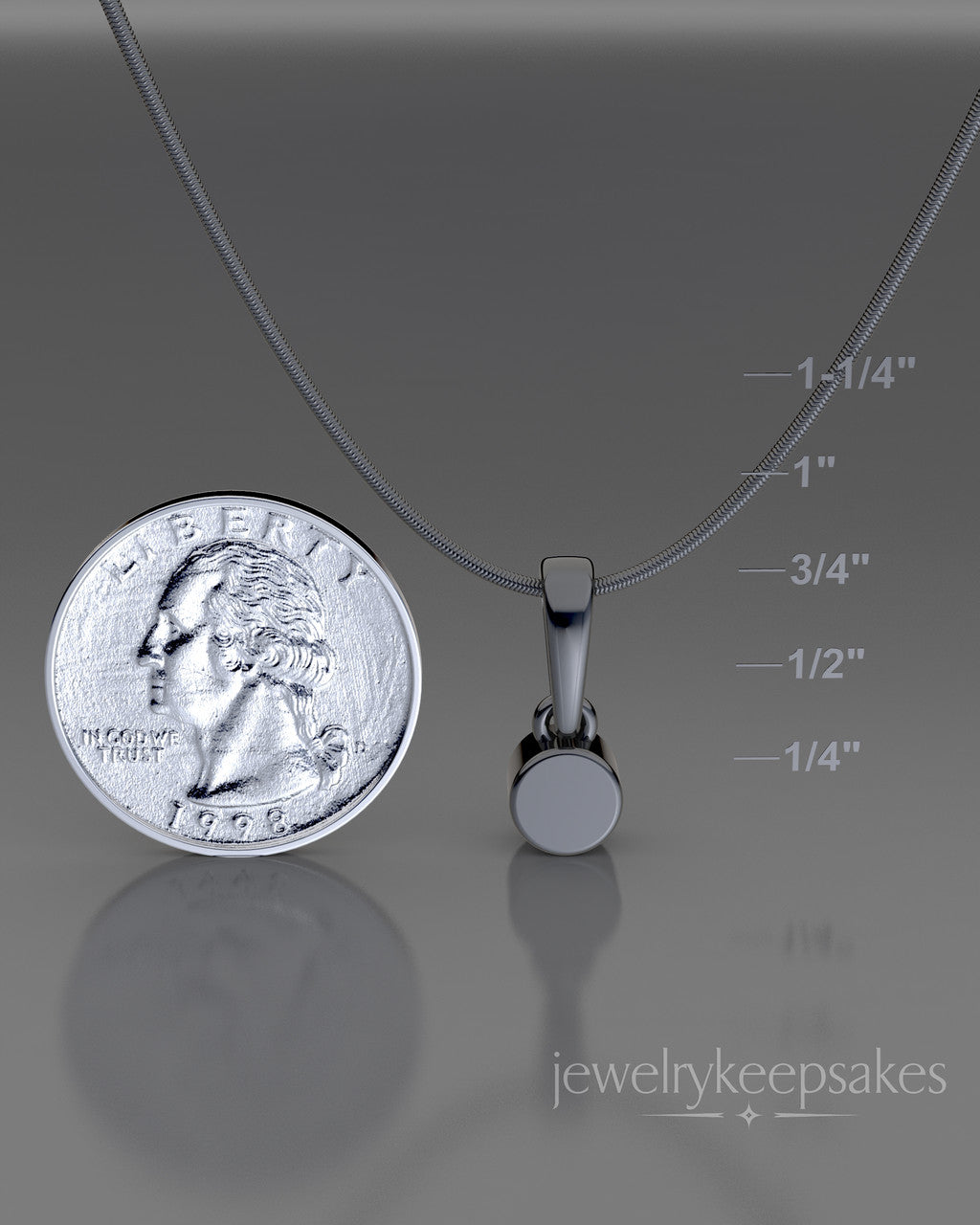 Black Plated Small Round Permanently Sealed Waterproof Cremation Pendant
