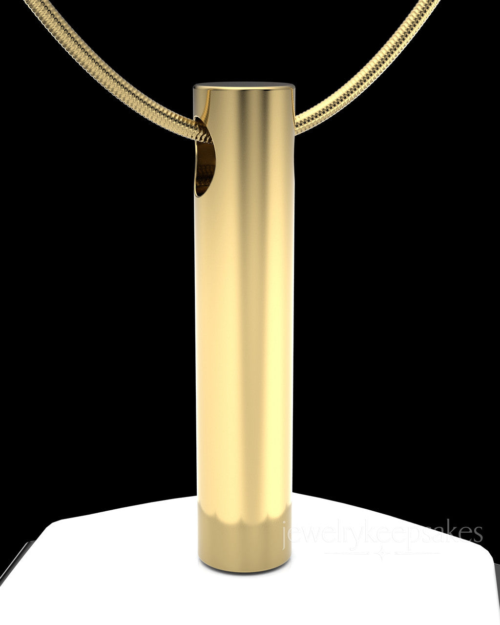 Gold Plated Long Cylinder Permanently Sealed Waterproof Cremation Pendant