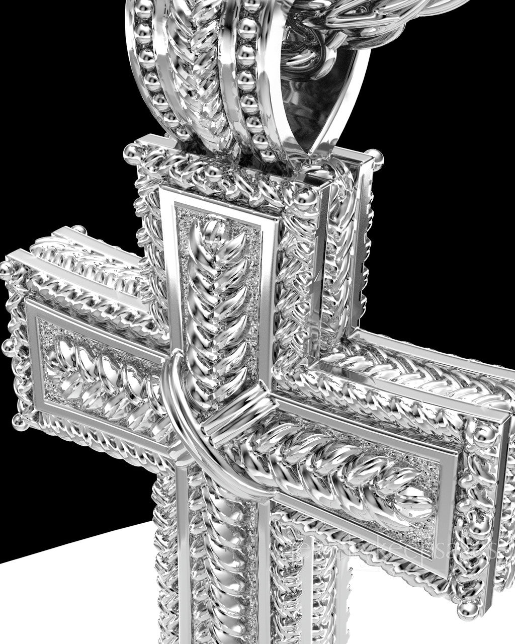 Sterling Silver Inset Cross Permanently Sealed Waterproof Cremation Pendant