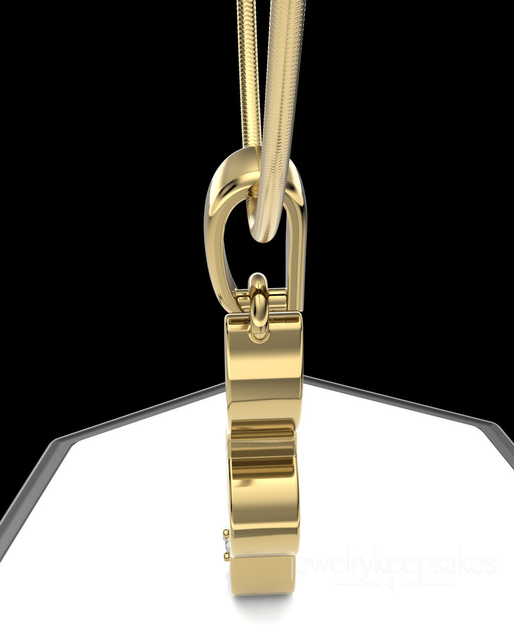 Gold Plated Musical Note Permanently Sealed Waterproof Cremation Pendant