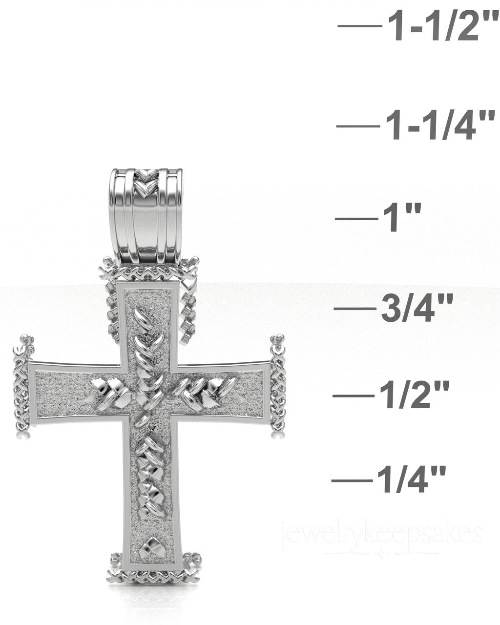 Sterling Silver Inset Cross Permanently Sealed Waterproof Cremation Pendant