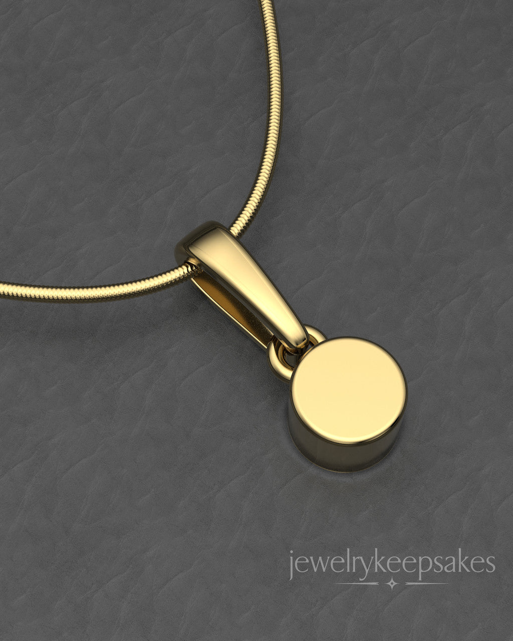 Gold Plated Small Round Permanently Sealed Waterproof Cremation Pendant