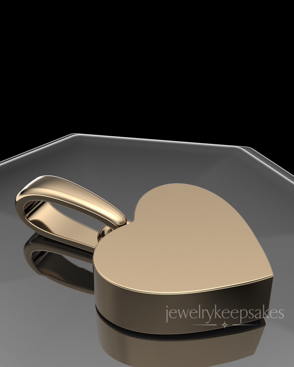 Solid 14K Gold Wholesome Heart Permanently Sealed Waterproof Keepsake Jewelry