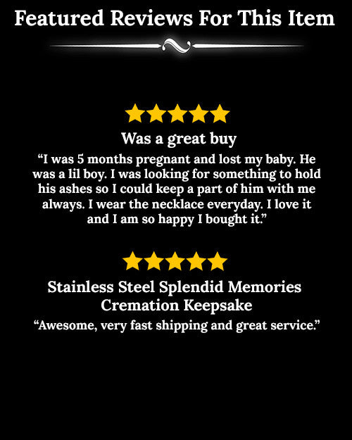 Stainless Steel Splendid Memories Cremation Keepsake