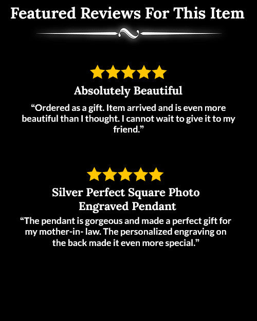 Silver Perfect Square Photo Engraved Pendant