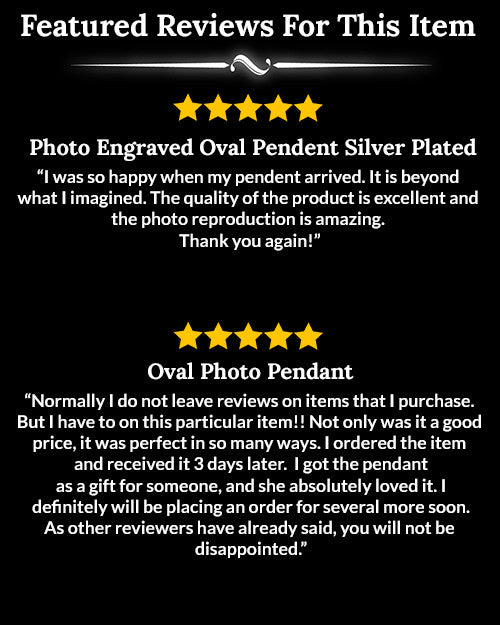Oval Stainless Steel Photo Pendant
