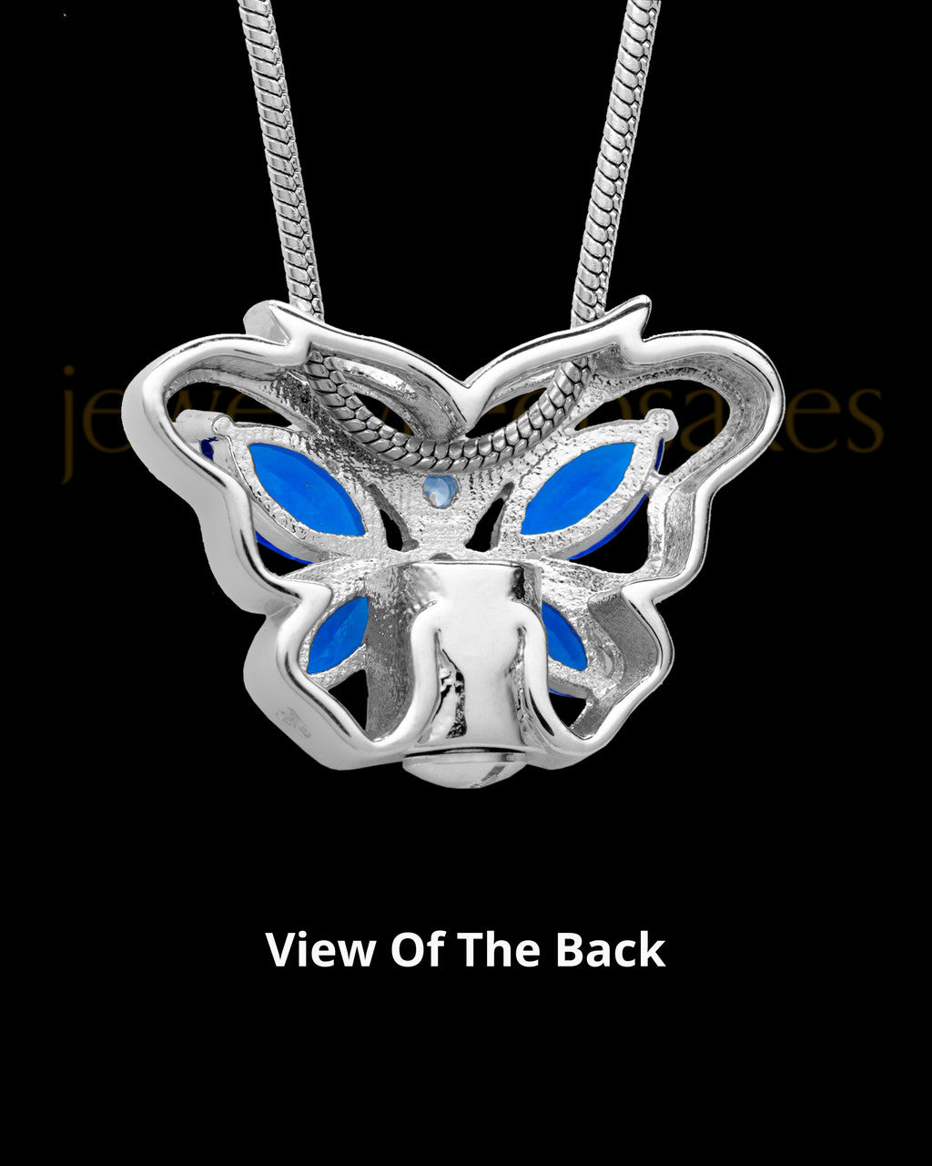Sterling Silver Bejeweled Butterfly Cremation Pendant