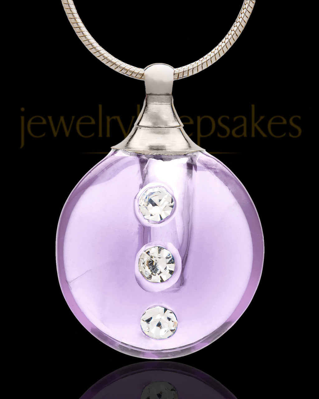 Cremation Jewelry Lavender Security Glass Locket