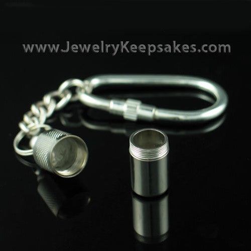 Silver Plated Memorial Keepsake Keychain For Ashes With Engraving