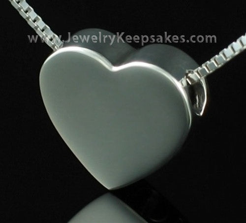 Memorial Urn Pendant Sterling Silver Sliding Heart