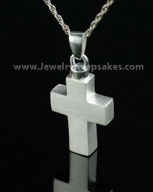Cremation Urn Necklace Sterling Silver Medium Cross