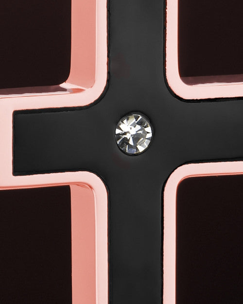 Stainless Rose Gold with Black Jewelry Urn Truthful Cross