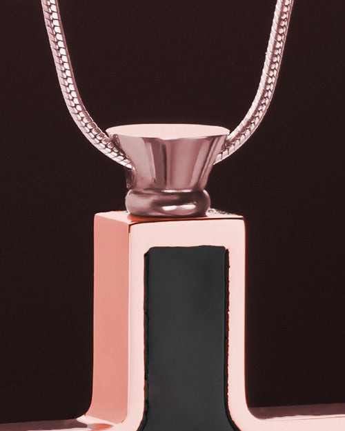 Stainless Rose Gold with Black Jewelry Urn Truthful Cross