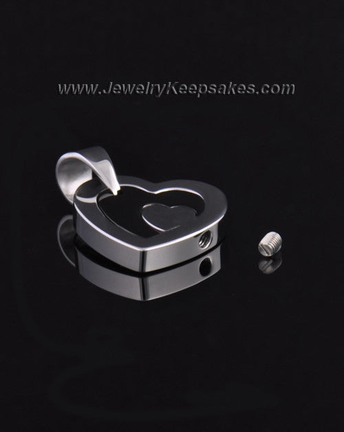 Cremation Keepsake Stainless Candid Heart