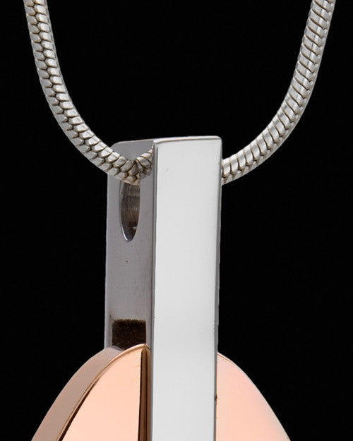 Rose Gold Plated Elegant Steel Teardrop Jewelry Urn