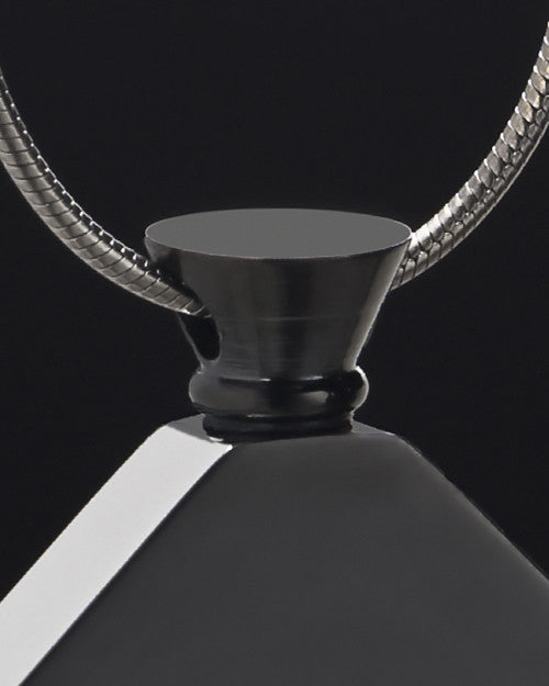Stainless Black Beloved Diamond Cremation Keepsake