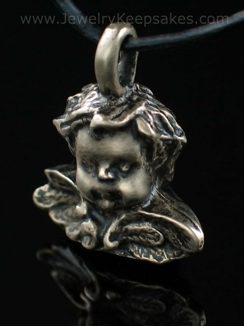 Cremation Urn Necklace Bronze Cherub