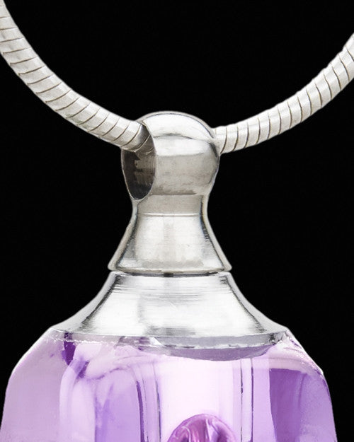Ash Pendant Lavender Faithful Cross Glass Locket