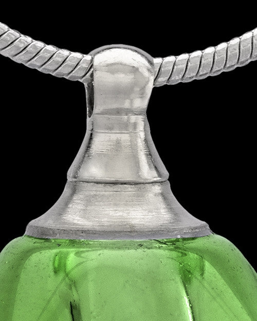 Urn Necklace Green Spinner Glass Locket