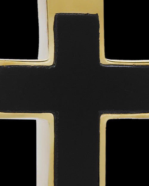 Cremation Necklace Cross with Onyx-14K Gold Plated