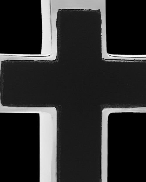 Cremation Necklace Cross with Onyx-Sterling Silver