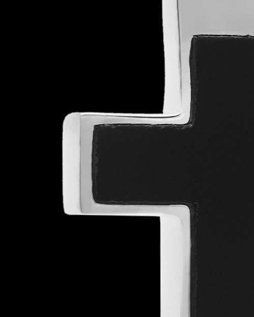 Cremation Necklace Cross with Onyx-Sterling Silver
