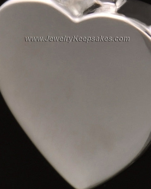 Memorial Pendant Grand Heart Keepsake-14K White Gold