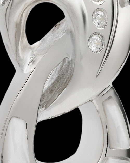 Sterling Infinity with Swarovski Stones Mother of Pearl Ash Pendant
