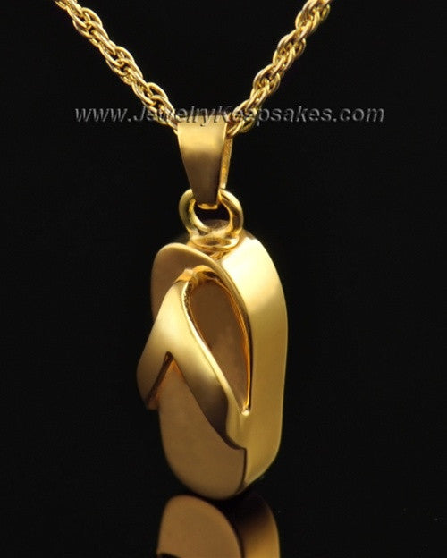 Gold Plated Summer Days Sandal Cremation Necklace