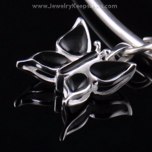Remembrance Jewelry Bracelet Sterling Silver Black Butterfly