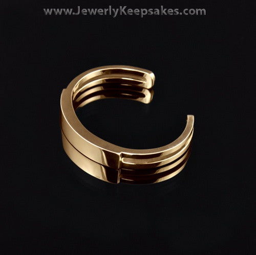 Men's Remembrance Bracelet Stainless Gold Plated Sliding Cuff