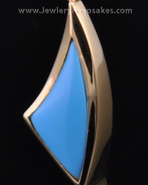 Gold Plated Turquoise Sail Away Keepsake