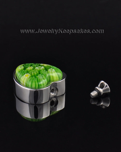 Stainless Steel Jade Meadows Heart Keepsake Jewelry
