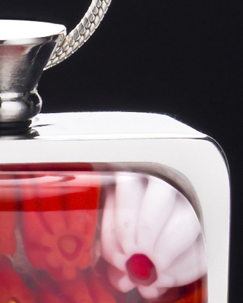 Stainless Steel Scarlet Blooms Keepsake Pendant