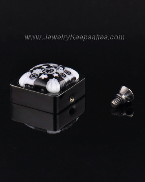 Black Plated Stainless Ebony Magic Keepsake Pendant
