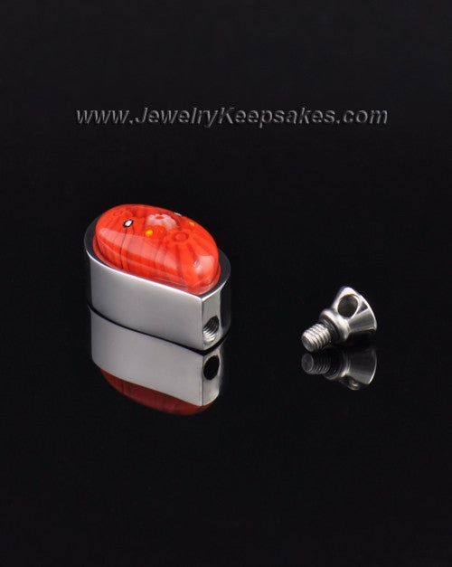 Stainless Steel Crimson Leaves Keepsake Pendant
