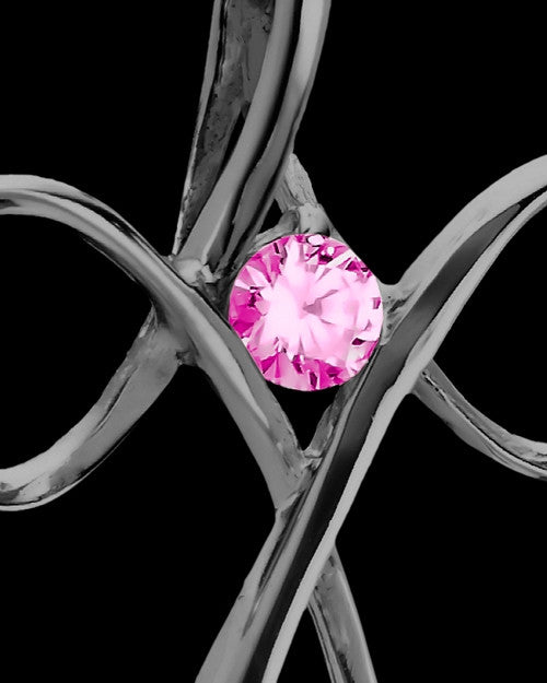 Black Plated and Pink Forever in My Heart Keepsake Jewelry