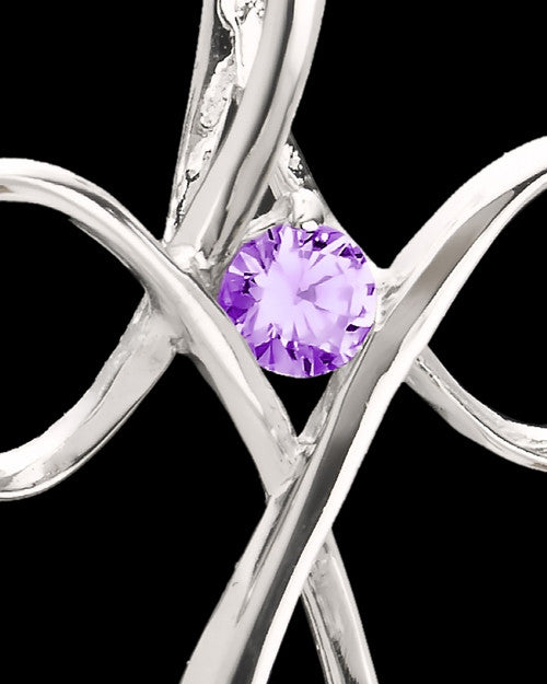 Sterling Silver Purple Forever in My Heart Cremation Urn Pendant