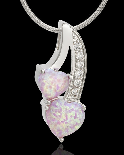 Sterling Silver Pink Treasures of the Heart Cremation Urn Pendant