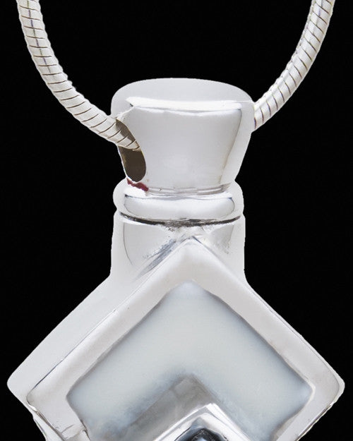 Silver Plated White Cleverness Cremation Urn Pendant