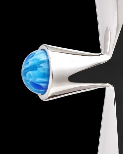 Stainless Blue Adorn Cross Cremation Urn Pendant