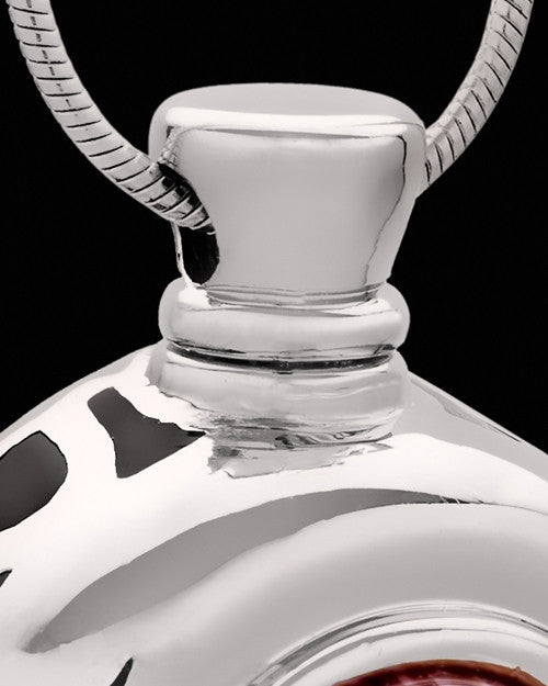 Silver Plated Adorable Round Cremation Urn Pendant